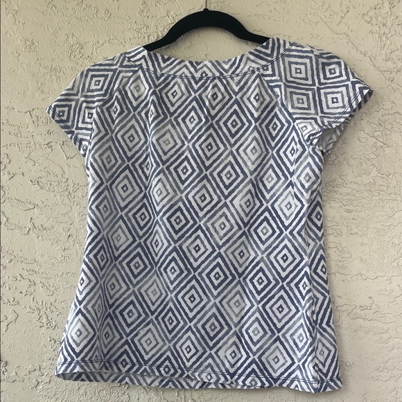 Lafayette 148 New York Diamond Pattern Short Sleeve Tee - Picture 4 of 4